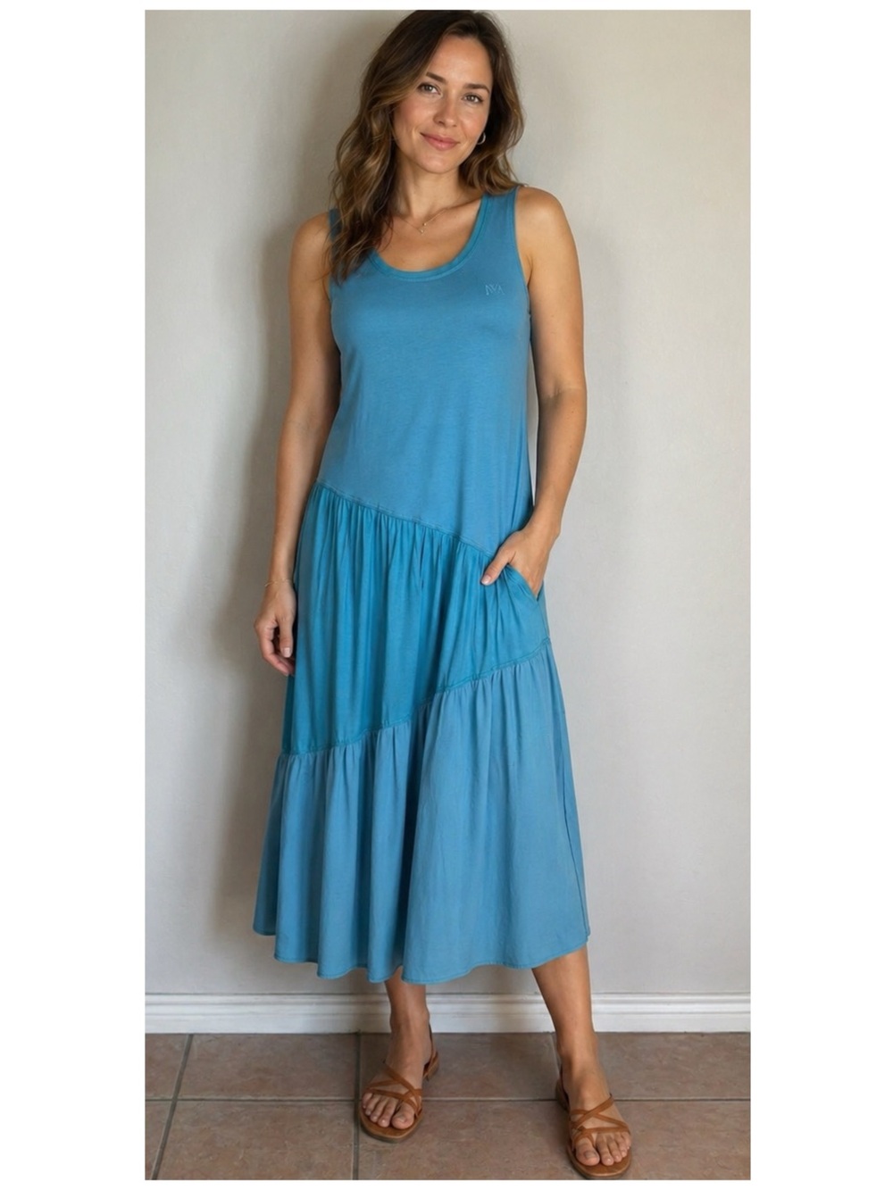 JW ANDERSON X UNIQLO Women’s Size XS Blue Sleeveless A-Line Midi Dress